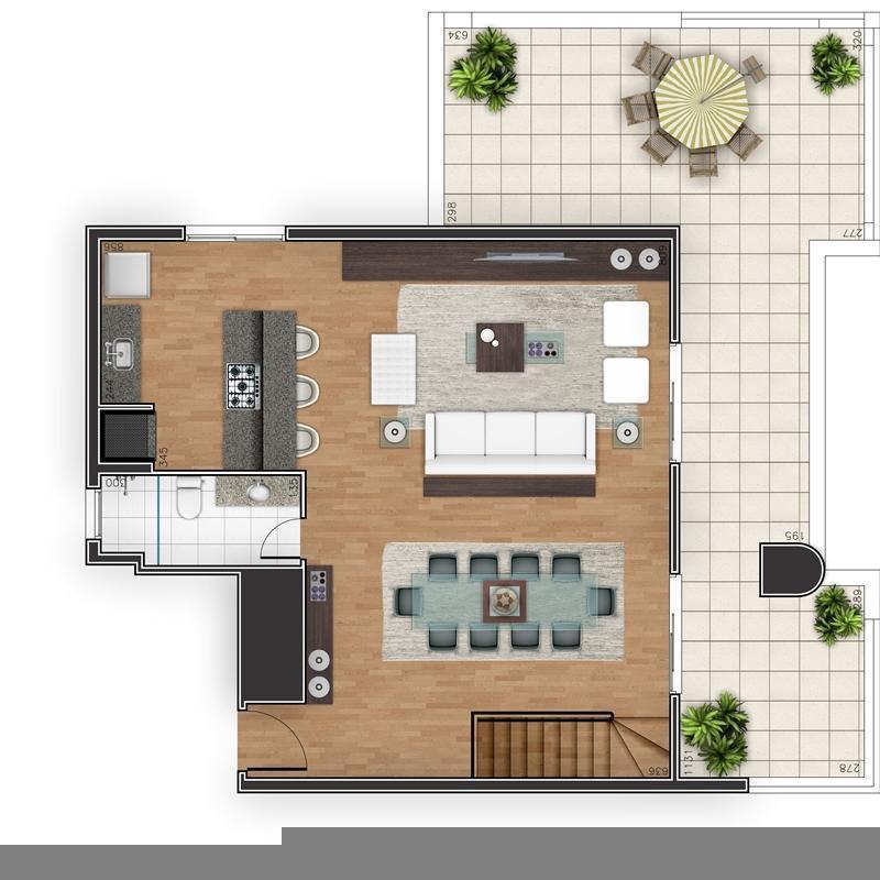 Planta 06 - 3 dorm 217 98m� - cobertura duplex superior