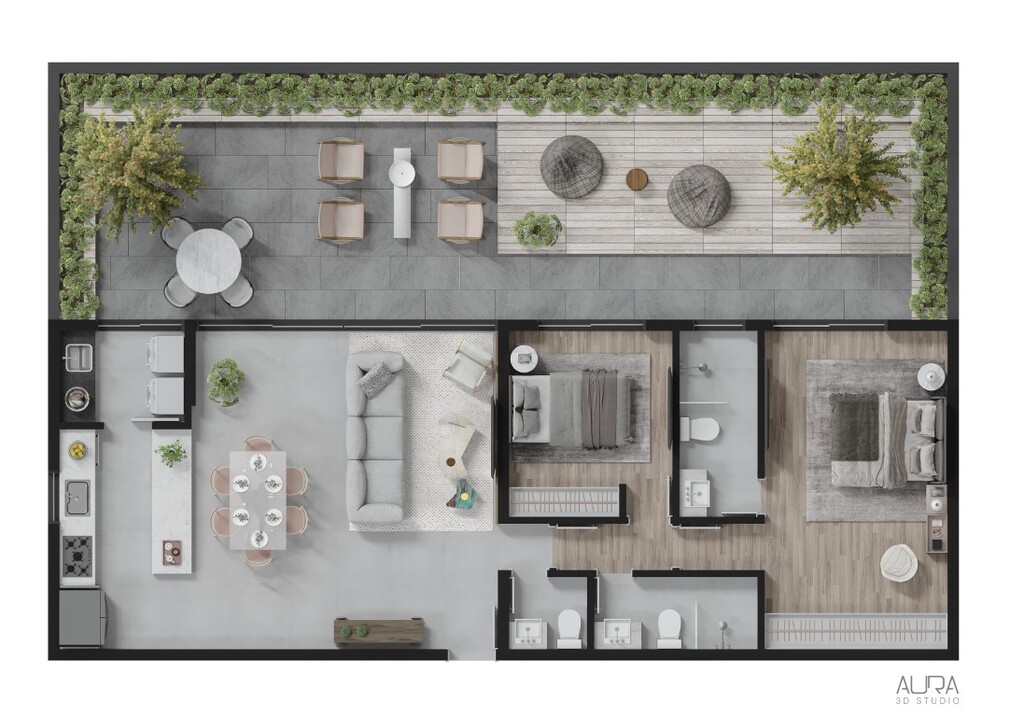 Planta 04 - 2 dorm 86m� - garden - op��o