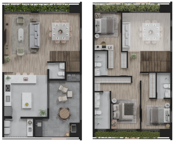 Planta 09 - 3 dorm 175m� - duplex