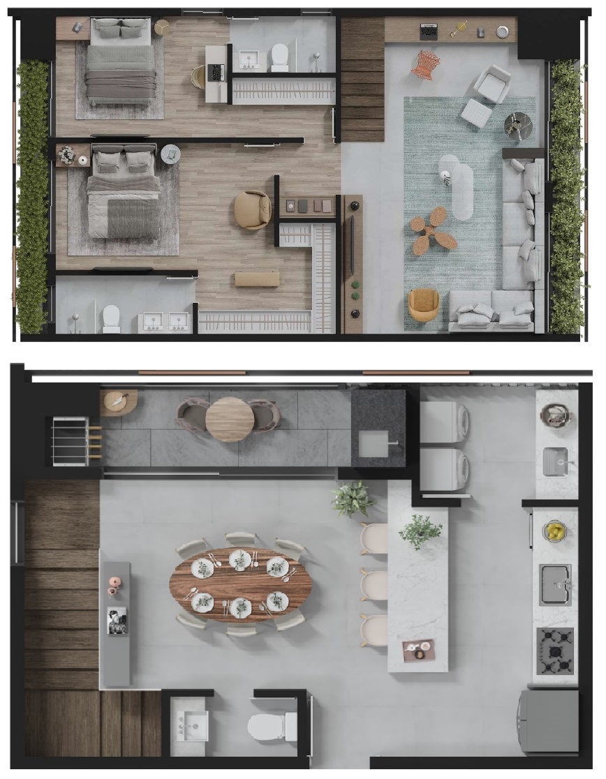 Planta 07 - 2 dorm 138m� - duplex