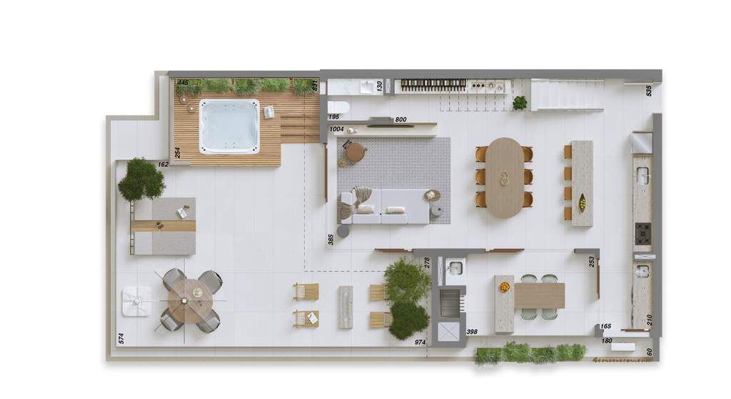 Planta 10 - 3 dorm 245,35m² - cobertura duplex - inferior