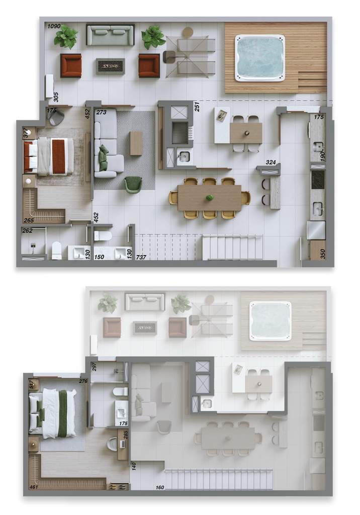 Planta 05 - 2 dorm 150,46m² - garden