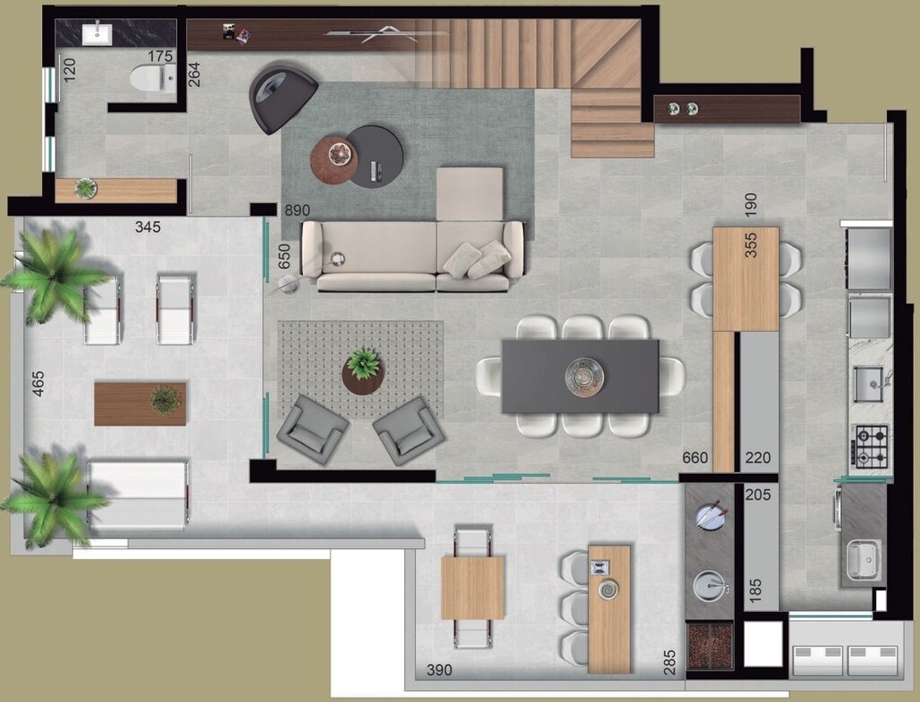 Planta 03 - 3 dorm 155m² - duplex