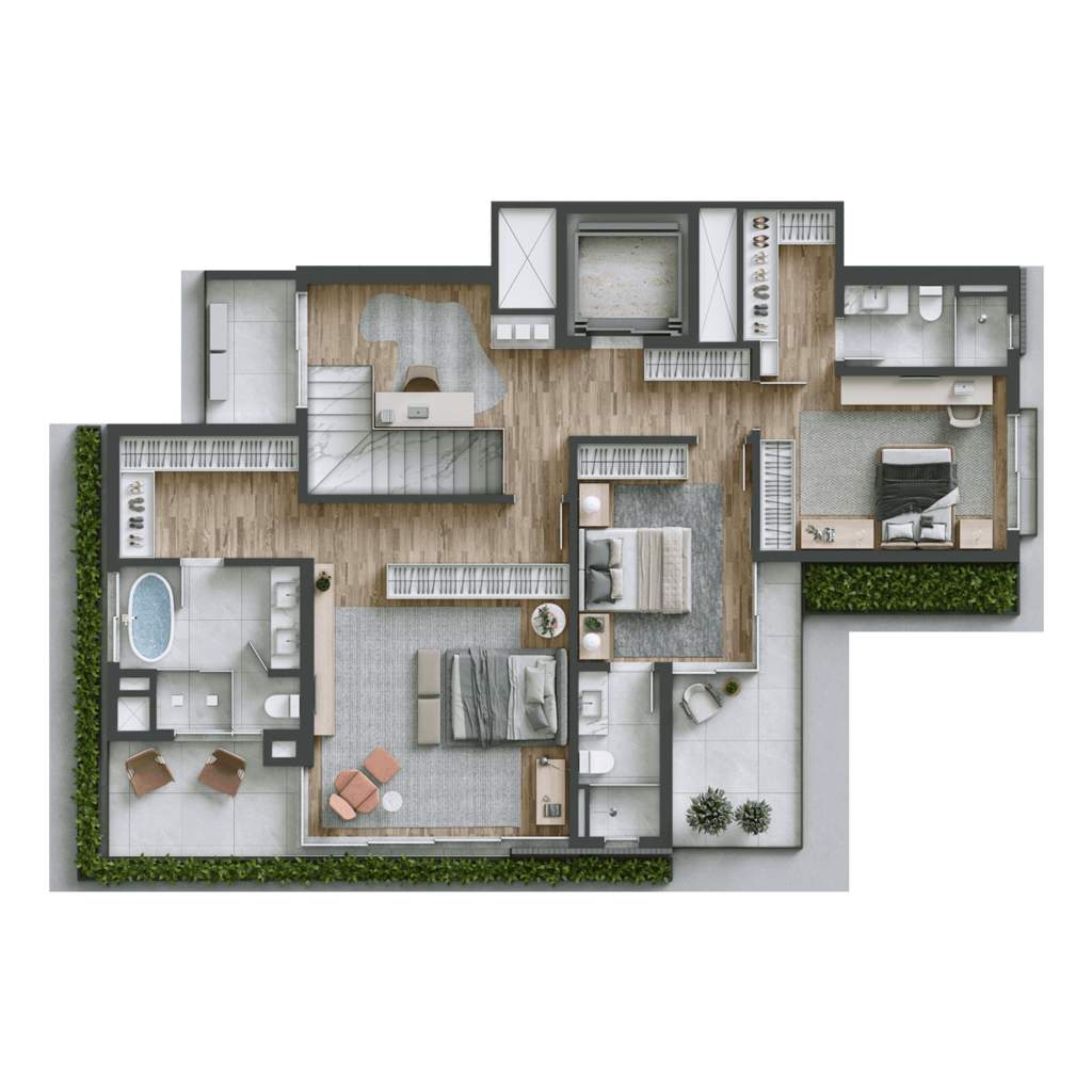 Planta 09 - 3 dorm 310m² - cobertura duplex - superior