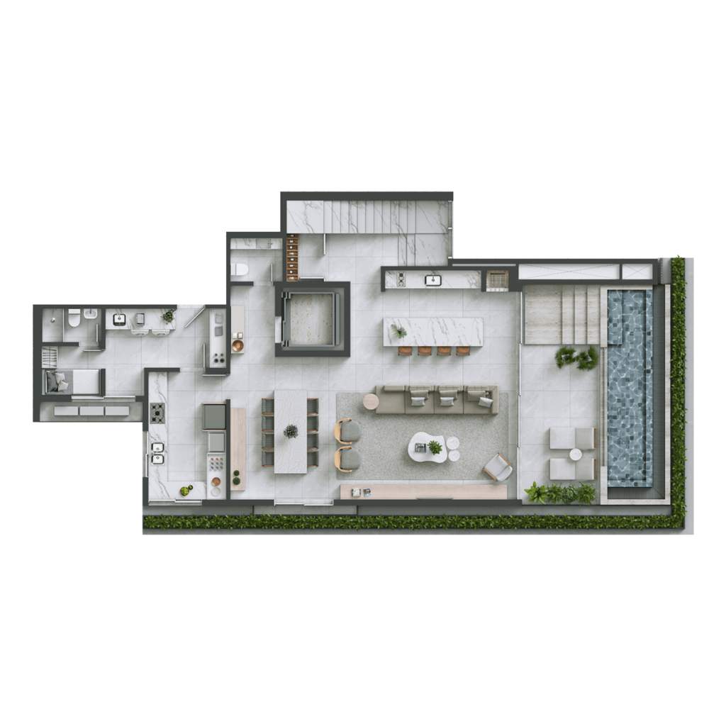Planta 04 - 3 dorm 291m² - cobertura duplex - inferior