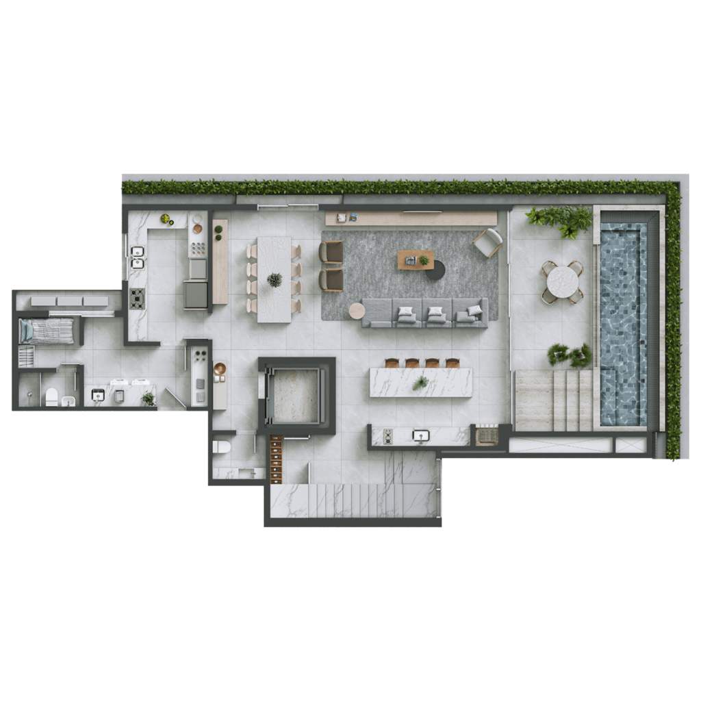 Planta 06 - 3 dorm 297m² - cobertura duplex - inferior