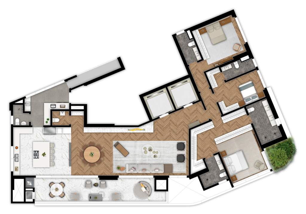 Planta 280 m�  - 26� ao 47� - Flexibilidade