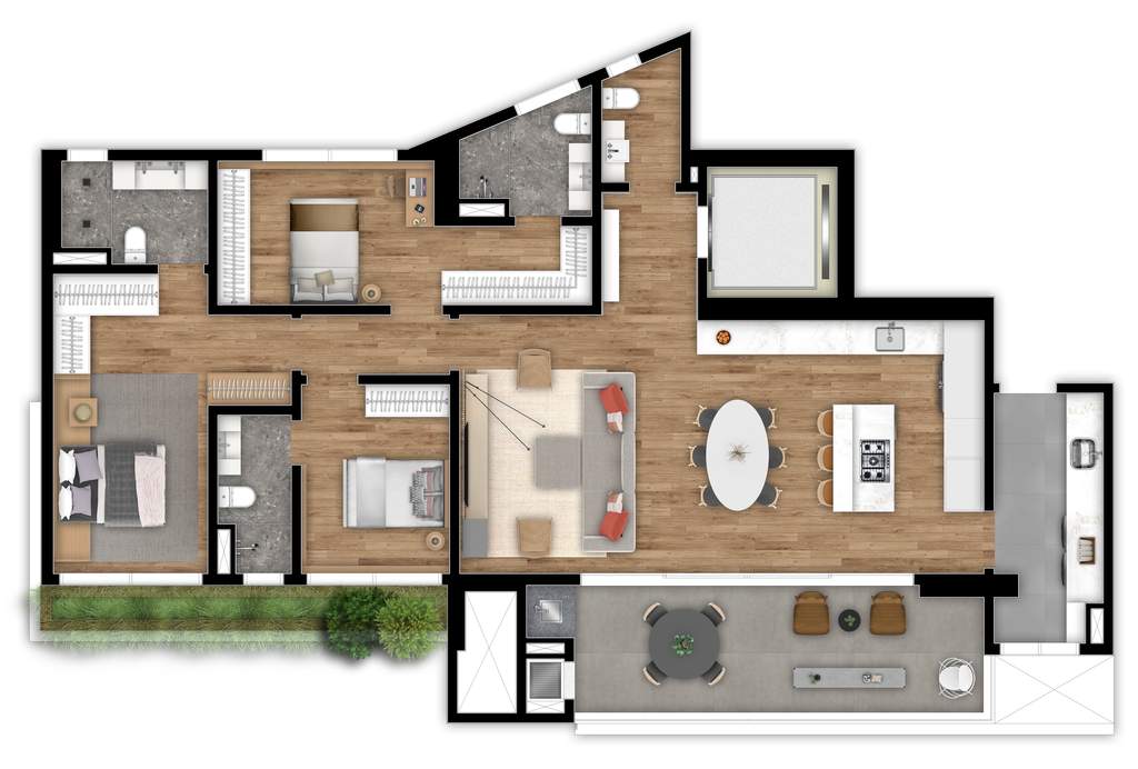 Planta 160 m� - 6� ao 24�
