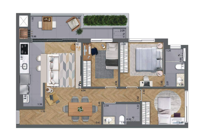 Planta 11 - 3 dorm 79 76m²
