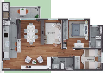 Planta 05 - 3 dorm 73 35m�