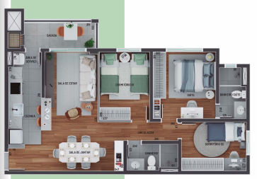 Planta 03 - 3 dorm 73 35m�