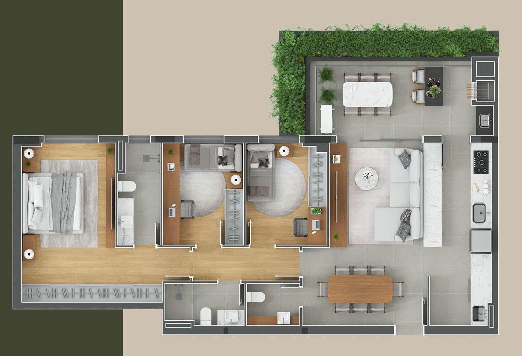 Planta 03 - 3 dorm 110m²