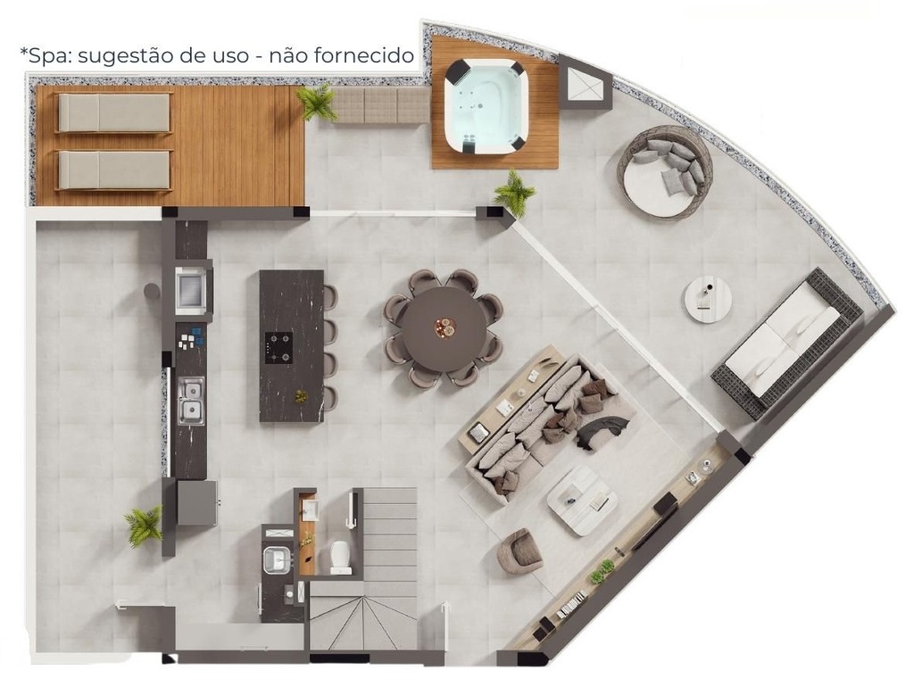 Planta 08 - 3 dorm 228 90m² - cobertura duplex - inferior