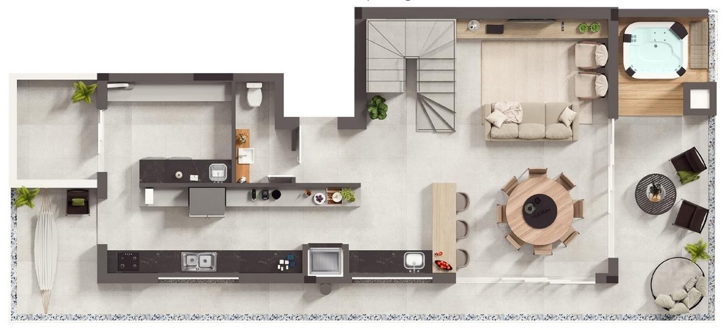 Planta 06 - 3 dorm 210 33m² - cobertura duplex - inferior