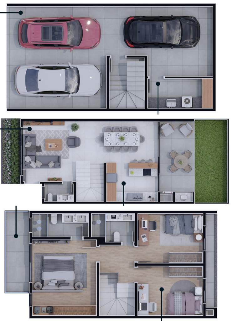 Planta 01 - 3 dorm 210m²