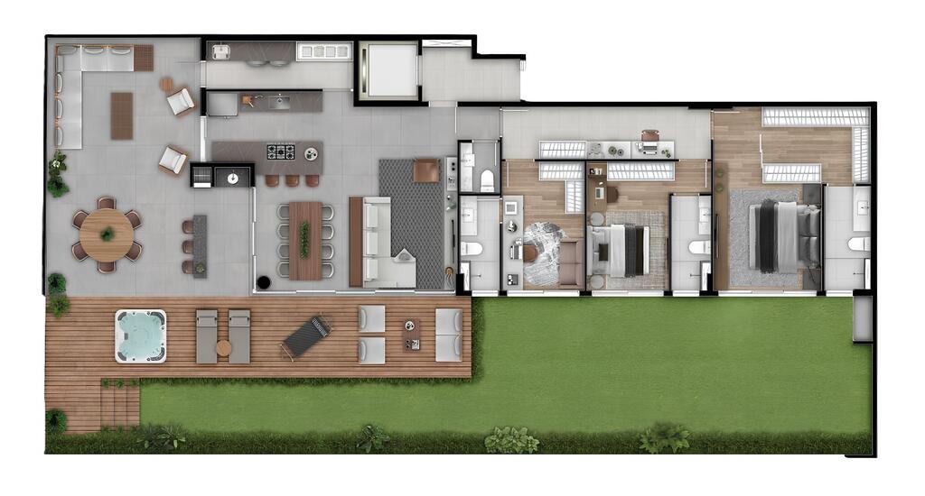 Planta 07 - 3 dorm 302,95m² - garden