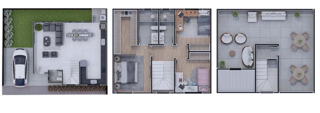 Planta 02 - 3 dorm 131m²