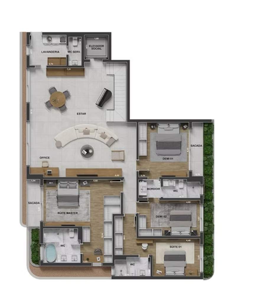 Cobertura final 5 - 4 dorm 417m² - duplex inferior