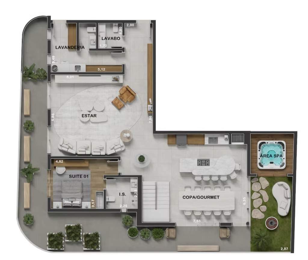 Garden 04 - 4 dorm 358m² duplex inferior