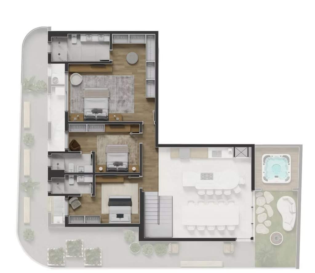 Garden 4 - 4 dorm 359m² duplex superior