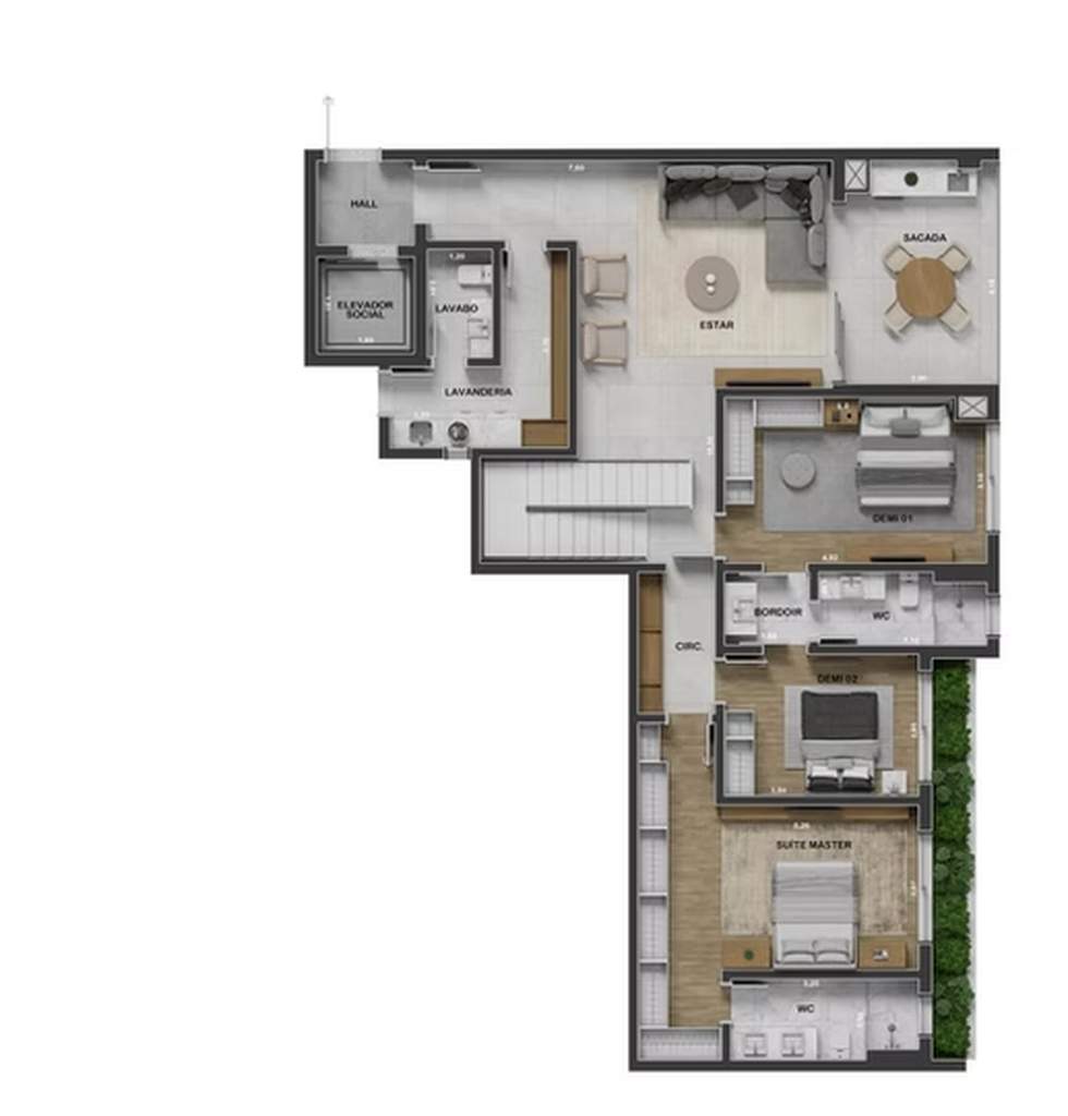 Cobertura final 4 - 3 dorm 292m² duplex - inferior