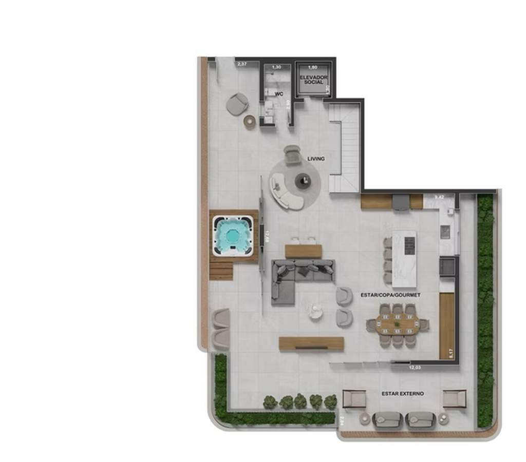 Cobertura final 5 - 4 dorm 417m² duplex superior