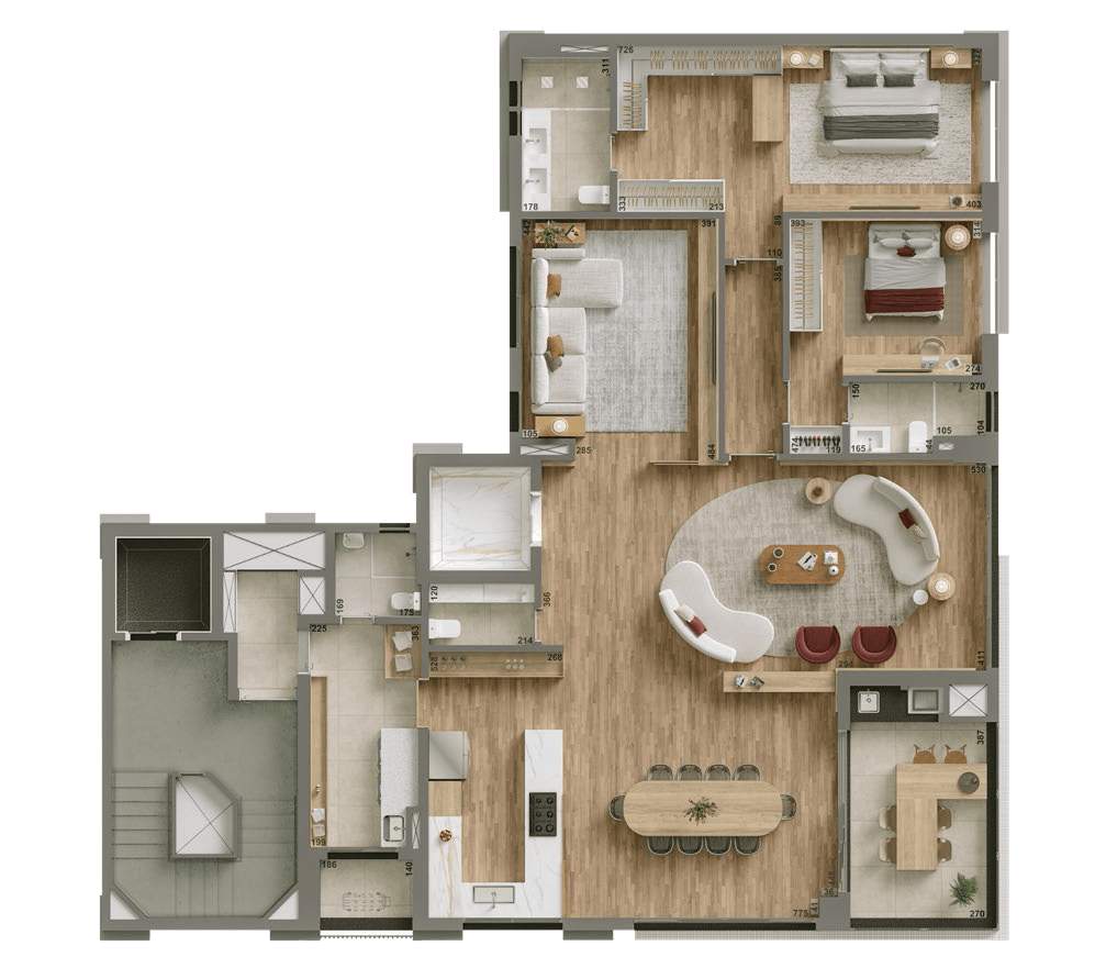 Planta 04 - 2 dorm 202m� - op��o