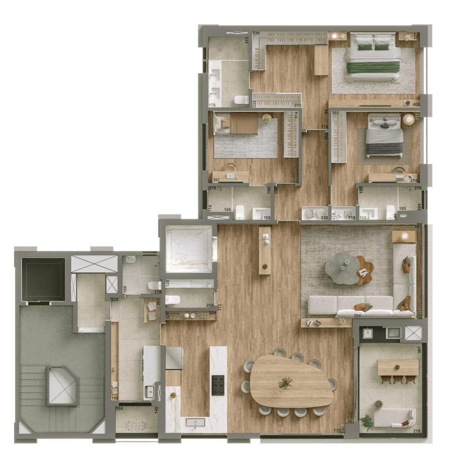 Planta 03 - 3 dorm 202m�