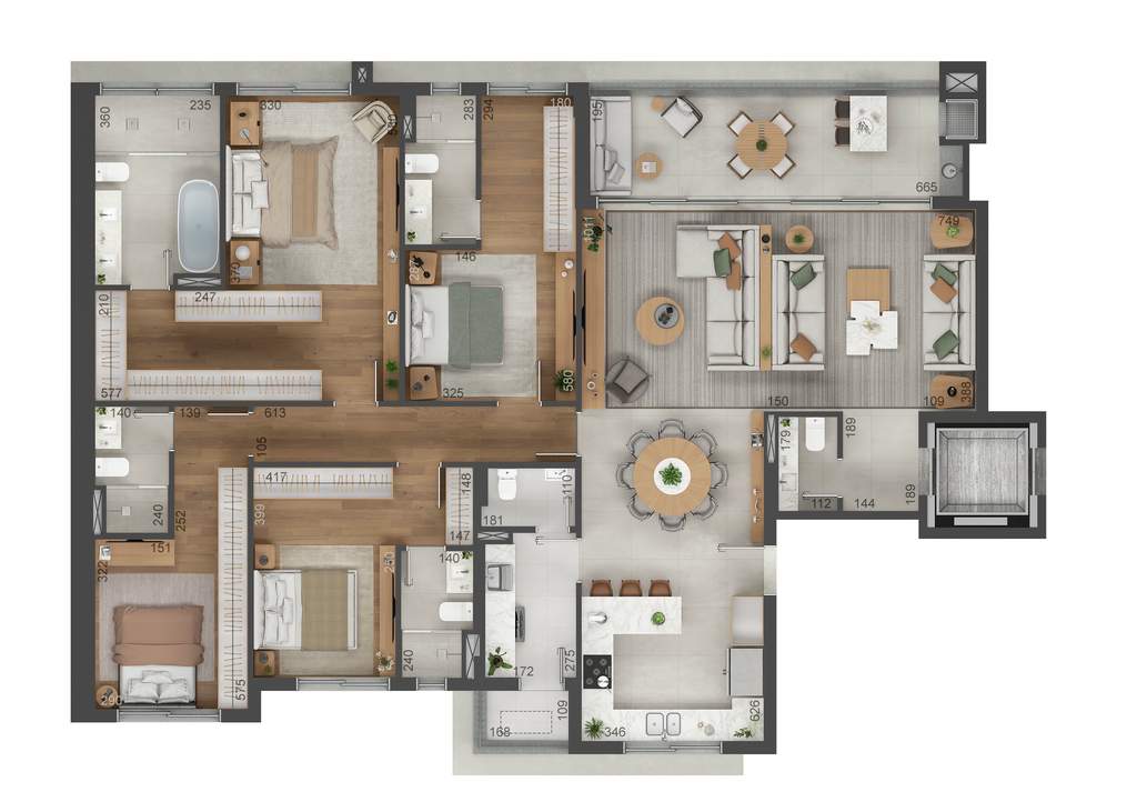 Planta 06 - 4 dorm 191m²