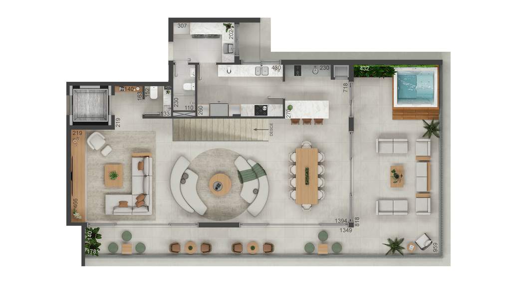 Planta 23 - 4 dorm 389m² - cobertura duplex - superior
