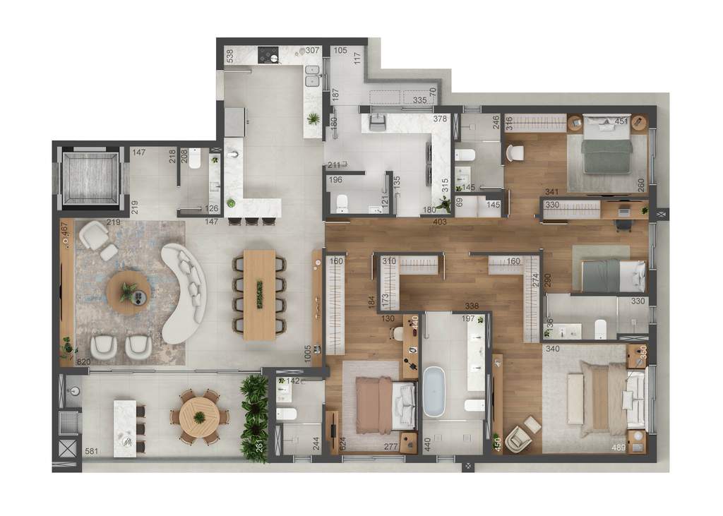 Planta 07 - 4 dorm 211m²