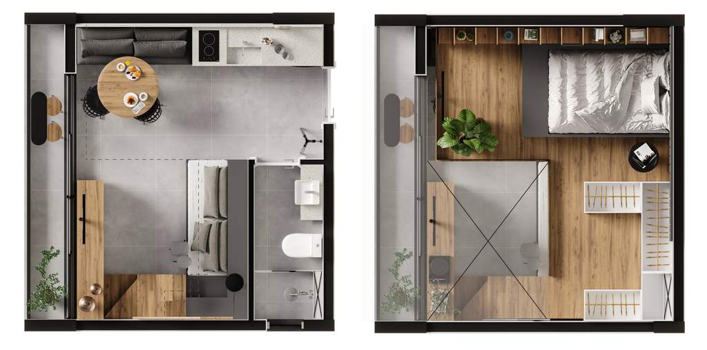 Planta 07 - 1 dorm 39,40m² - loft