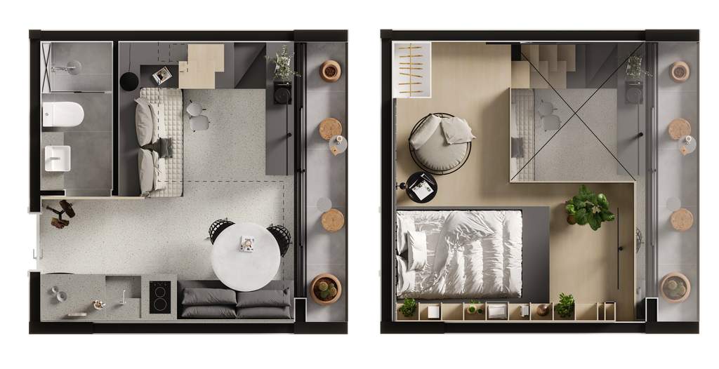 Planta 04 - 1 dorm 35,15m² - loft
