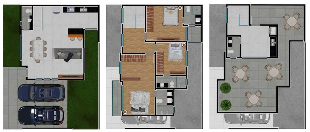 Planta 03 - 3 dorm 221m²