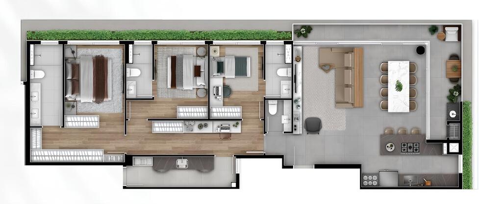 Planta 01 - 3 dorm 136,83m²
