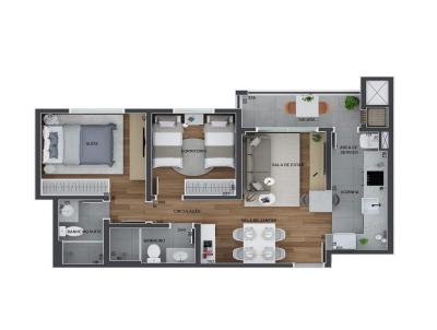 Apartamento para Venda, em Curitiba, bairro Tingui, 2 dormitrios, 2 banheiros, 1 sute, 1 vaga